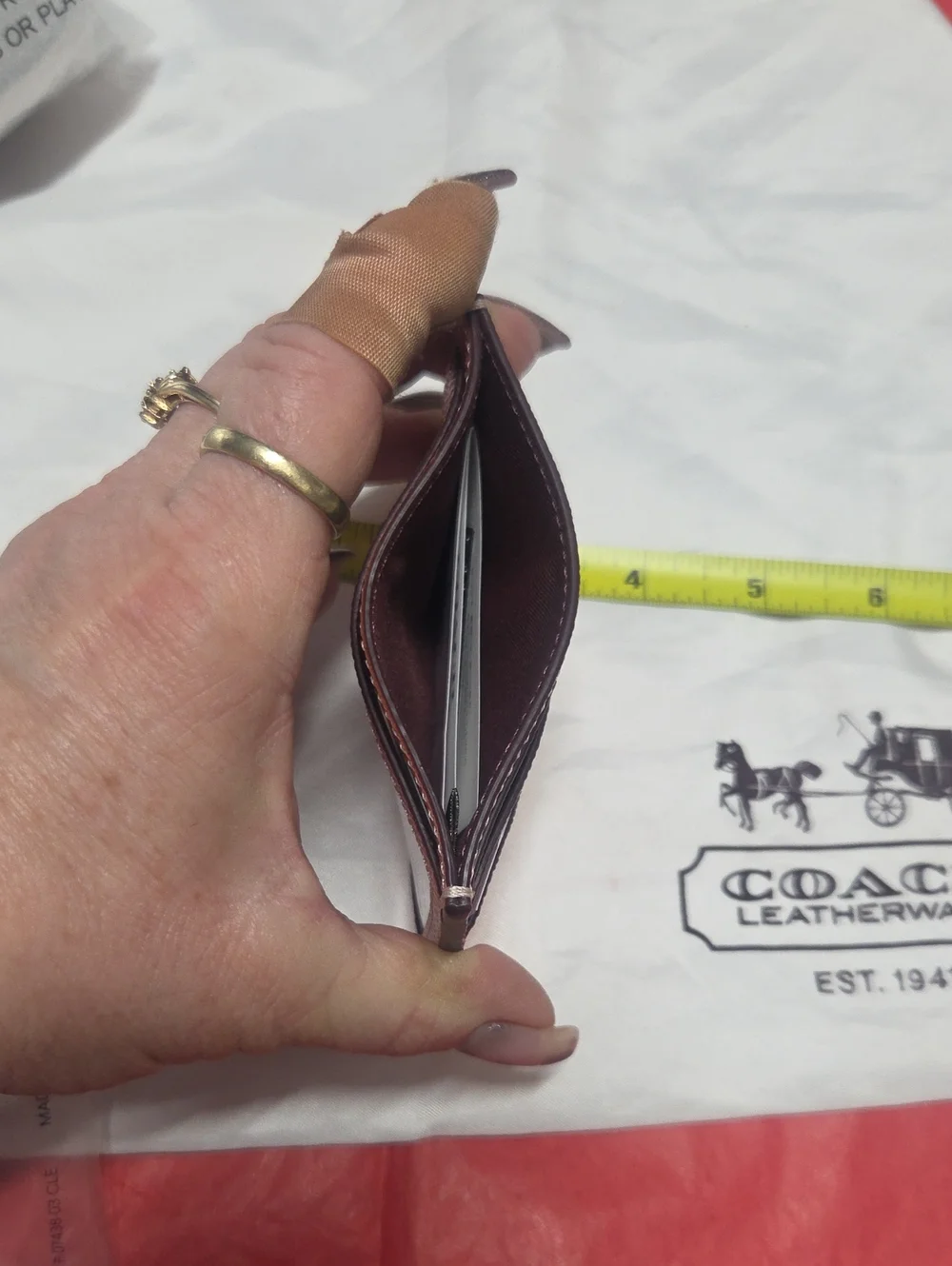 BNWT:Coach CORAL Color Leather Id/Card Case